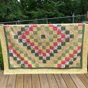 Patchwork Quilt Top-Trip around the world pattern